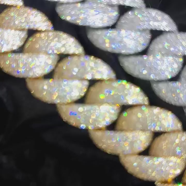 Luxury Jewelry 24mm Diamond Chain Men Iced Out Bling CZ Silver/Gold Plated Rapper Hip Hop Thick Cuban Link Necklase Gift For Him