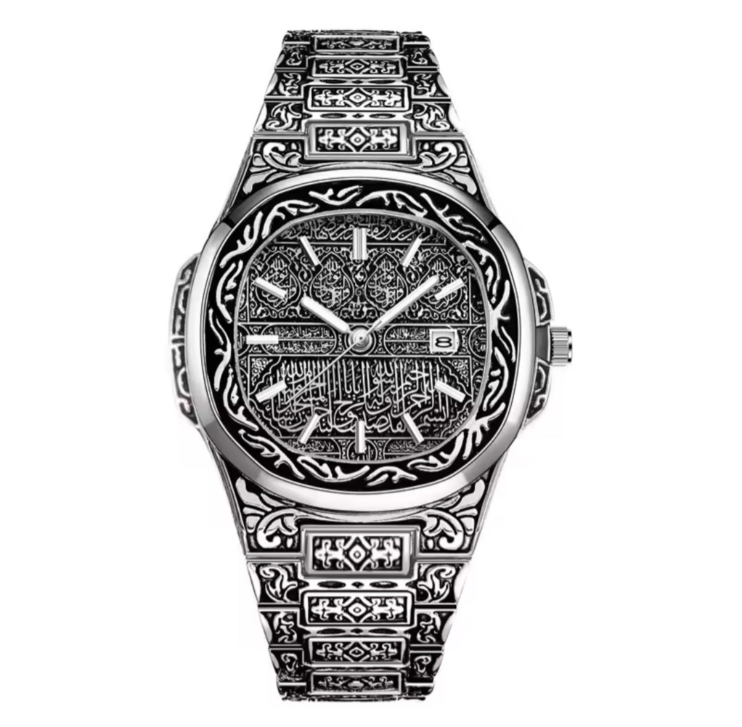 Luxury Men’s Quartz Watch – Auto Calendar, Stainless Steel, Vintage Style