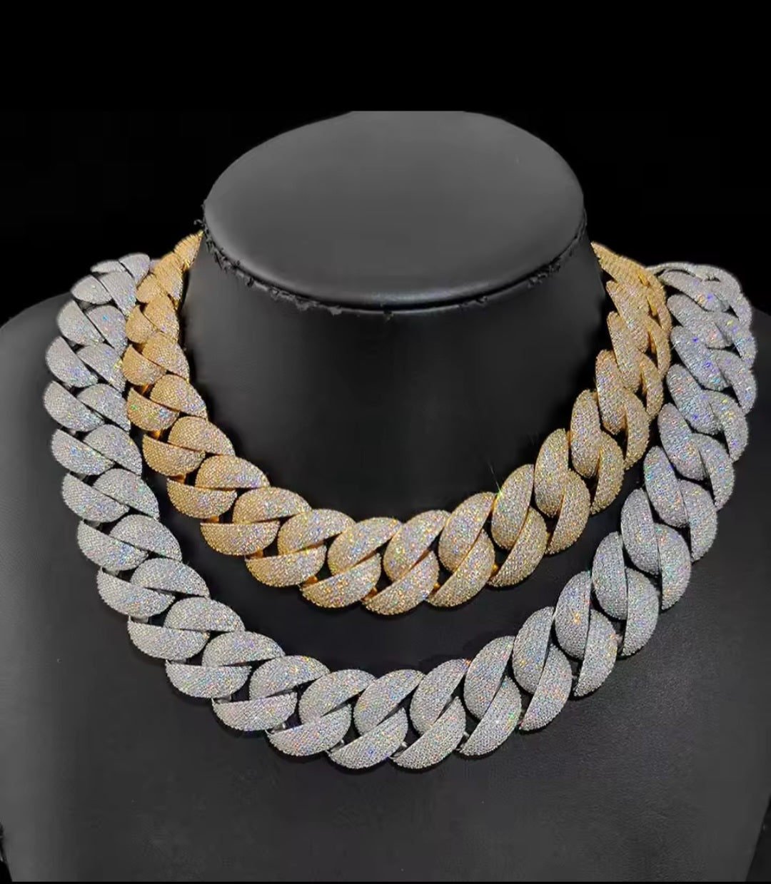 Luxury Jewelry 24mm Diamond Chain Men Iced Out Bling CZ Silver/Gold Plated Rapper Hip Hop Thick Cuban Link Necklase Gift For Him