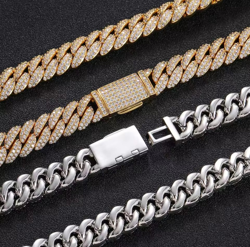 10mm HipHop Cubic Zircon CZ Iced Out Bubbles Cuban Link Chain Necklase For Women Jewelry Birthday Gift