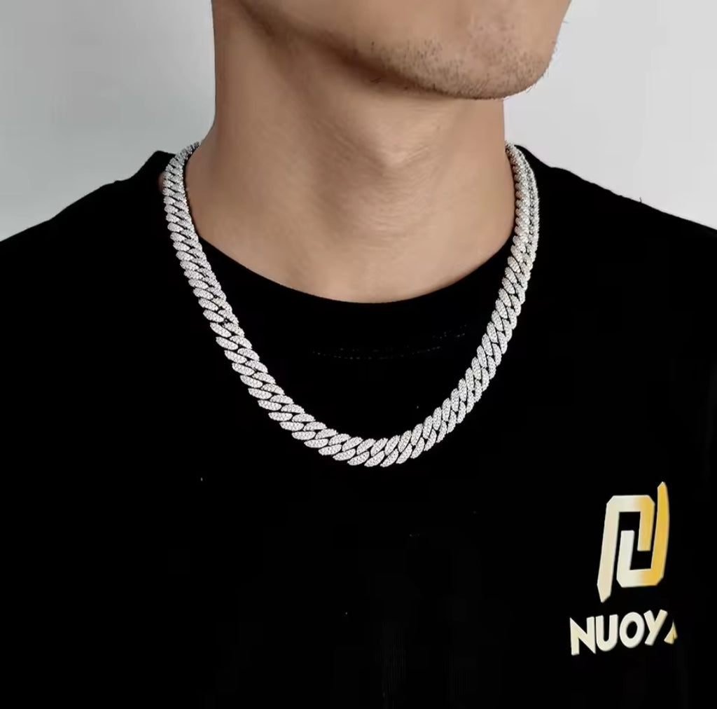 10mm HipHop Cubic Zircon CZ Iced Out Bubbles Cuban Link Chain Necklase For Women Jewelry Birthday Gift