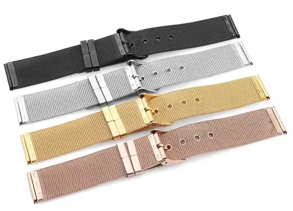Premium Milanese Mesh Watch Strap – Stainless Steel, 0.4mm Thin, Adjustable 18-24mm, Compatible with Omega & DW