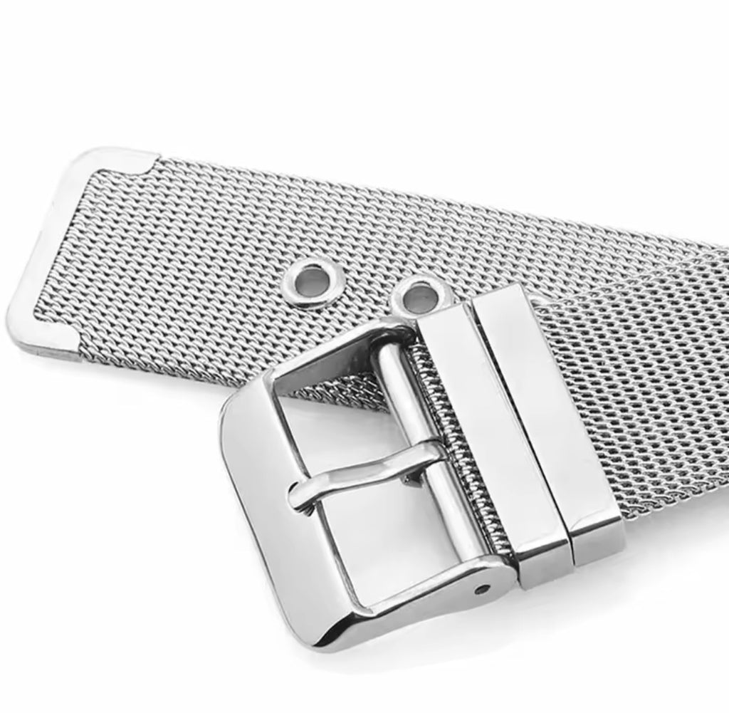 Premium Milanese Mesh Watch Strap – Stainless Steel, 0.4mm Thin, Adjustable 18-24mm, Compatible with Omega & DW