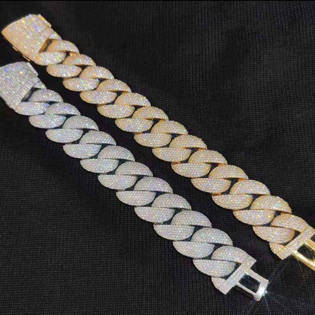 Luxury Jewelry 24mm Diamond Chain Men Iced Out Bling CZ Silver/Gold Plated Rapper Hip Hop Thick Cuban Link Necklase Gift For Him